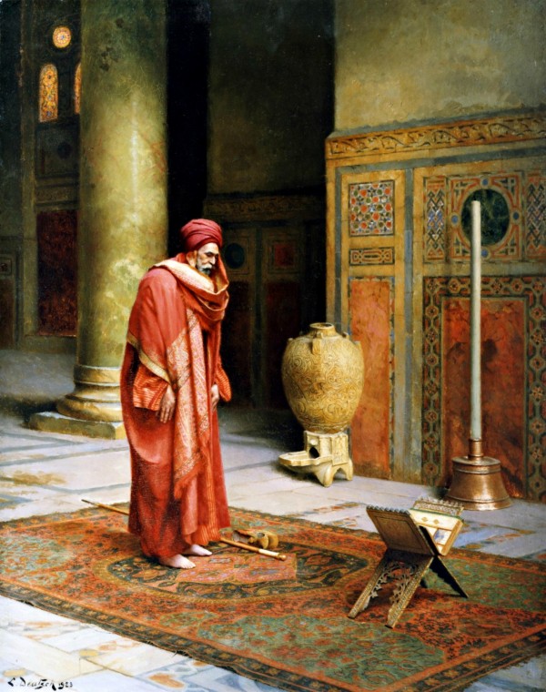 At prayer by Ludwig Deutsch